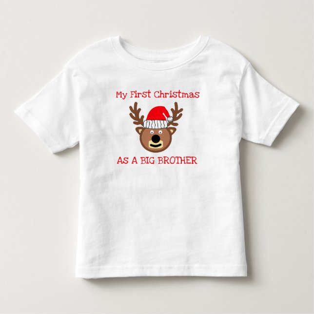 Bebé Primera Navidad como camiseta de un pequeño herman (Anverso)