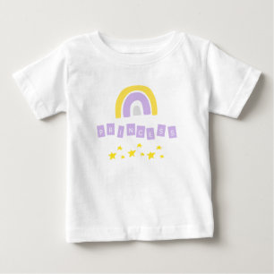 Bebé Princesa de arcoiris amarilla estrena camiseta de 