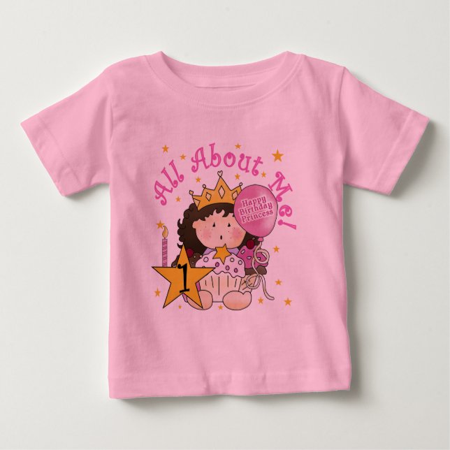 Bebé Princesa todo sobre mí primera camiseta de cumplea (Anverso)