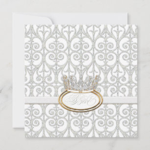 Bébé Princess Crown Baby Shower Invitación