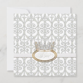 Bébé Princess Crown Baby Shower Invitación