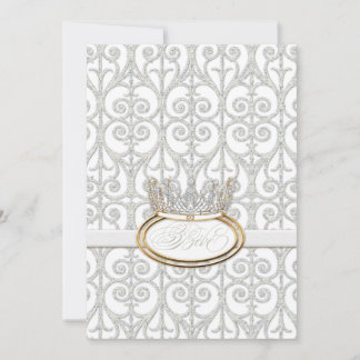 Bébé Princess Crown Baby Shower Invitación
