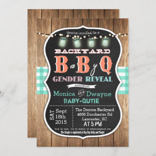 Bebé Q BabyQ Parejas Ducha Invitación BBQ