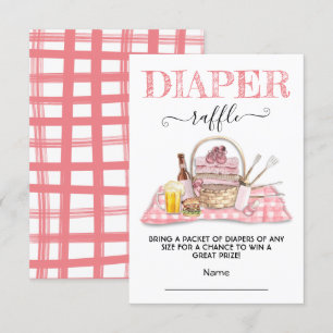 Bebé Q Barbecue Ducha Pink Diaper Tarjeta Raffle