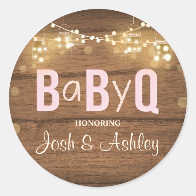 Bebé Q Coed BBQ Sello para sobres Pegatina (Anverso)