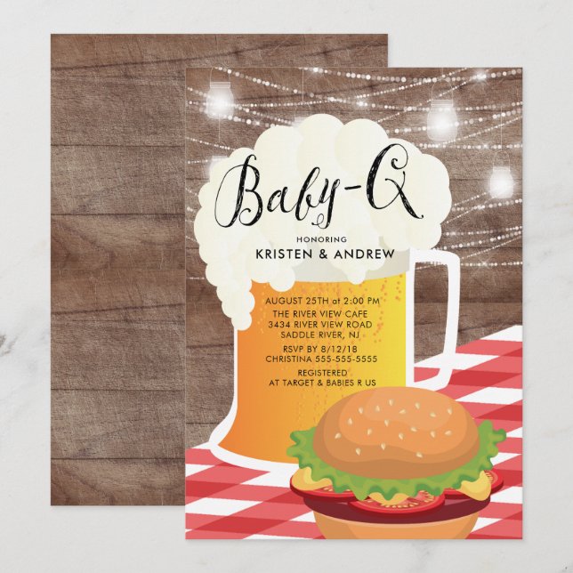 BEBÉ - Q Invitación Baby Shower (Anverso / Reverso)