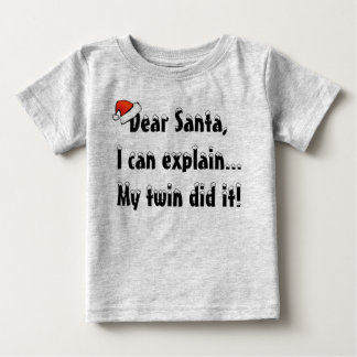 Bebé Querida camiseta de Santa Twin