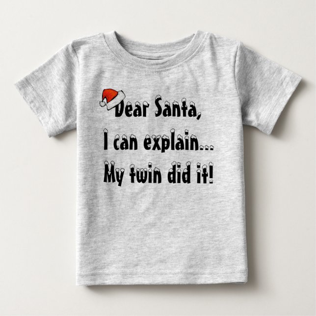 Bebé Querida camiseta de Santa Twin (Anverso)