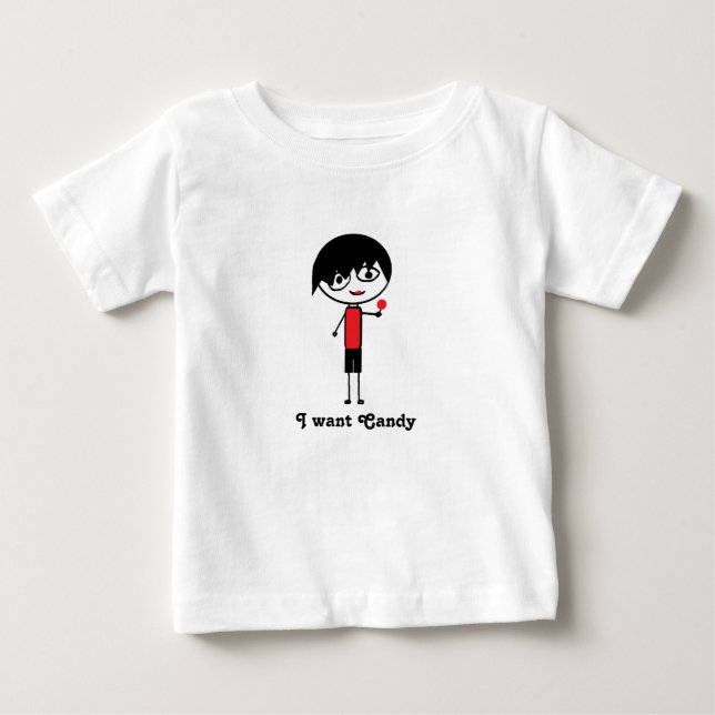 Bebé quiero camiseta de emo de caramelo (Anverso)