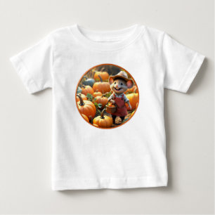 Bebé Ratón Adorable con la camiseta de las calabazas ot