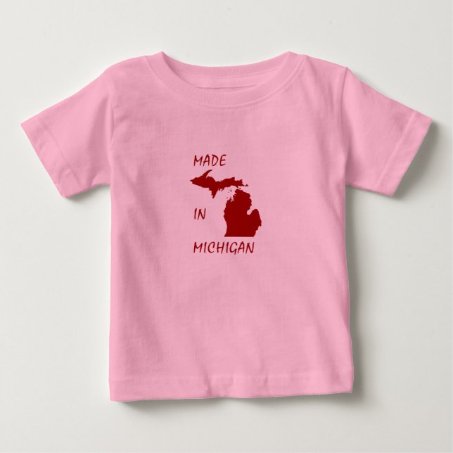 Bebé Realizado En Una Camiseta De Michigan (Anverso)