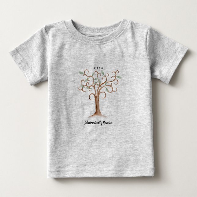 Bebé Reunion de árbol de familia, pequeña camiseta (Anverso)