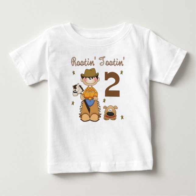 Bebé Rootin' Tootin' Cowboy camiseta de 2 años (Anverso)