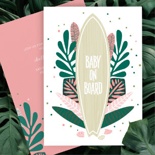 Bebé Rosa A Bordo Invitación Baby Shower