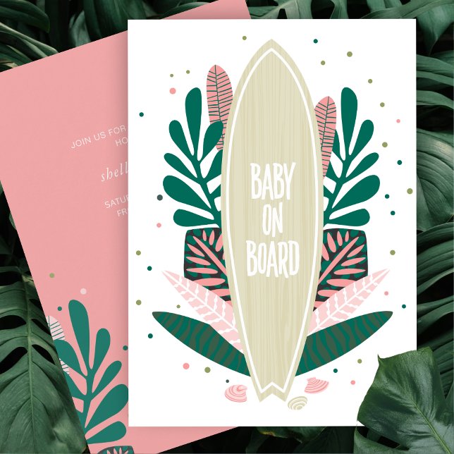 Bebé Rosa A Bordo Invitación Baby Shower (Subido por el creador)