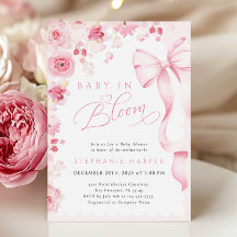 Bebé Rosa En Bloom Invitación Baby Shower