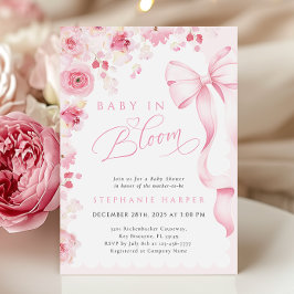 Bebé Rosa En Bloom Invitación Baby Shower