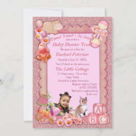 Bebé Rosa-rosa - Bebé-ducha - Invitación a tuitear