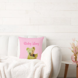Bebé rosa Teddy Bear Cojín decorativo