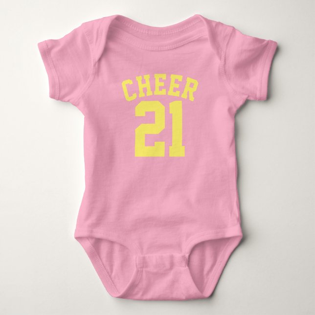 Bebé rosa y amarillo | Diseño de Jersey Deportivo (Anverso)