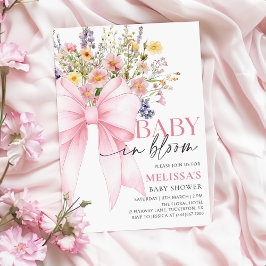 Bebé rosado en la invitación de Baby Shower en Blo