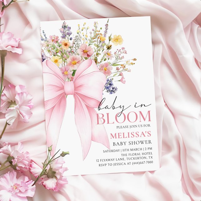 Bebé rosado en la invitación de Baby Shower en Blo (Subido por el creador)