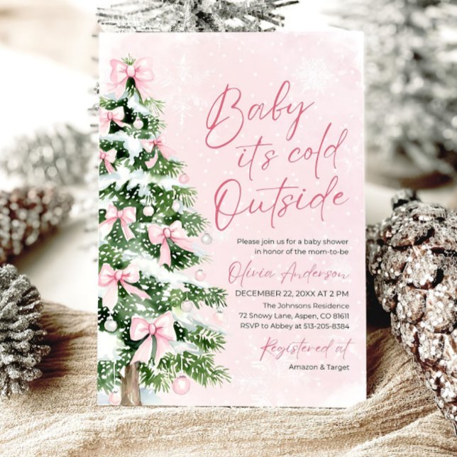 Bebé rosado, frío fuera de la invitación de Baby S (Subido por el creador)