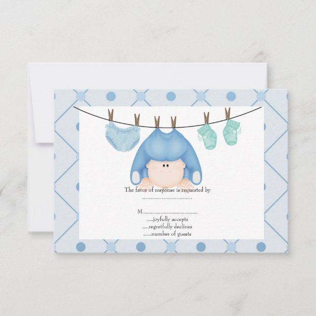 bebé rsvp de línea azul de bebé (Anverso)