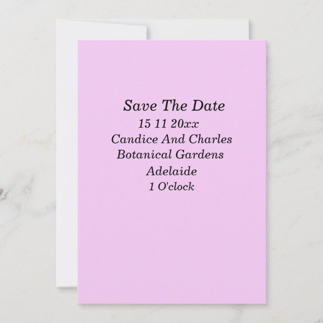 Bebé Rubor Rosa, Invitación de Boda para Guardar l (Anverso)