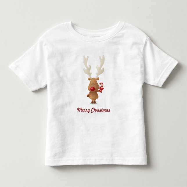 Bebé Rudolph con la camiseta del día de fiesta del (Anverso)