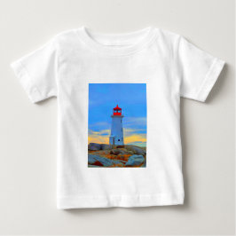 Bebé Ruta del faro de la camiseta de la ensenada de Peg