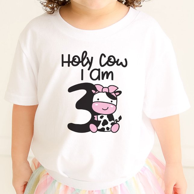 Bebé Santo Vaca Soy 3 Camiseta de Cumpleaños Chica (Subido por el creador)
