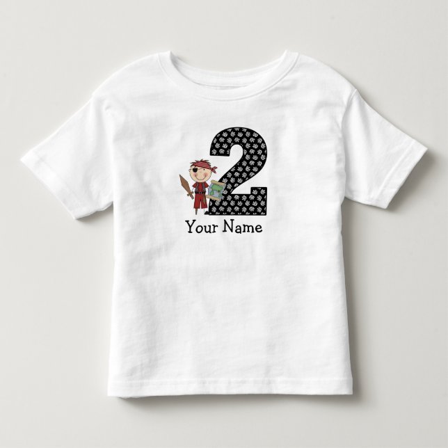 Bebé Segunda camiseta pirata de cumpleaños (Anverso)