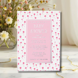 Bebe Shower Invitaciones Floral Plata Rosa Cuta