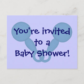Bebe Shower Invitaciones Rattales Azules Postales