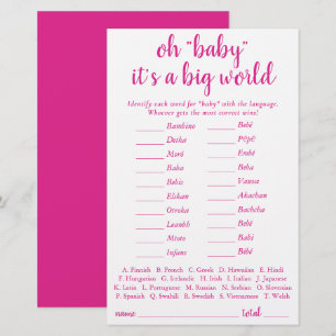 Bebé simple alrededor del mundo   Tarjeta de prueb