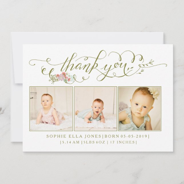 Bebé Sip y ver el anuncio de su nacimiento (Anverso)