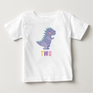 Bebé Soy la camiseta de los dos cumpleaños de Dinosaur
