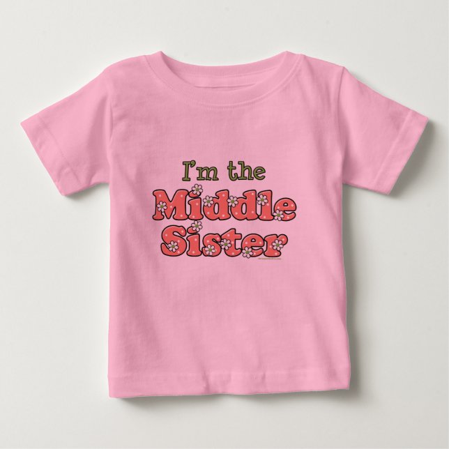 Bebé Soy la hermana media de la camiseta (Anverso)
