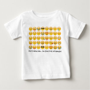 Bebé Soy lleno de camiseta de la emoji del niño de las
