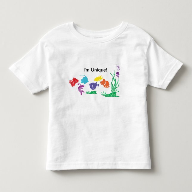 Bebé ¡Soy único! Camiseta de pez con síndrome de Down (Anverso)