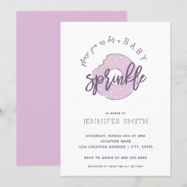 Bebé Sprinkle Invitación Lavanda Doughnut