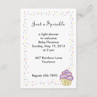 Bebé Sprinkle Shower Invitación Torta morada