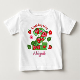 Bebé Strawberry Segunda camiseta de cumpleaños para niñ