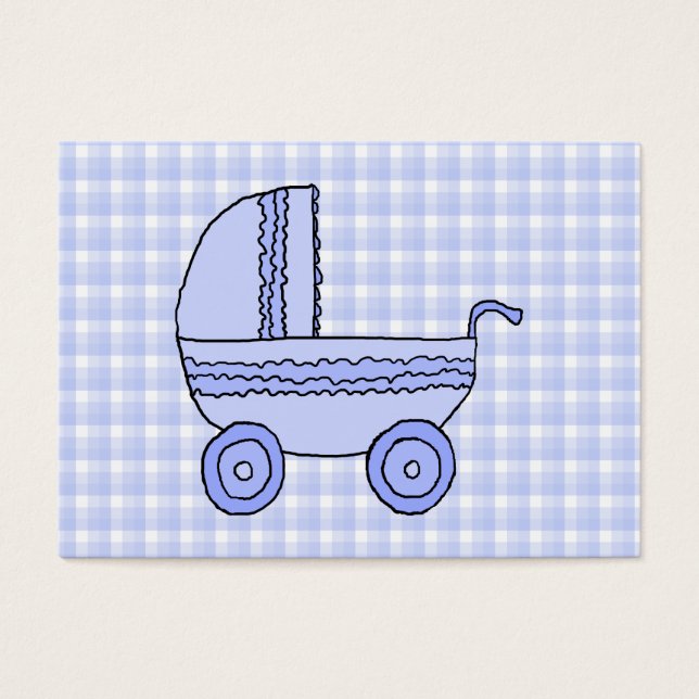 Bebé Stroller. Azul claro en el patrón de comproba (Frente)