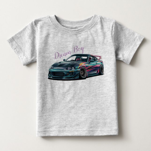 Bebé Supra de personalizado Toyota con camiseta con mar (Anverso)