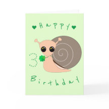 Bebé Tarjeta de Cumpleaños Afortunado Snail - Pers