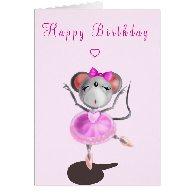 Bebé Tarjeta de cumpleaños Bailarina de ballet Rat (Frente)