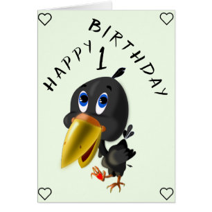 Bebé Tarjeta de Cumpleaños Pequeña Ave de Amor - P