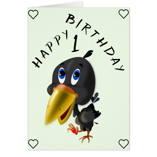 Bebé Tarjeta de Cumpleaños Pequeña Ave de Amor - P (Frente)